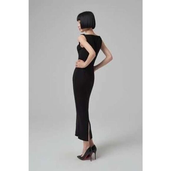 Alex Perry Pagett Stretch-Crepe Midi Dress black US8 - Picture 8 of 12